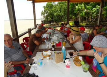 Lunch by the Amazon river